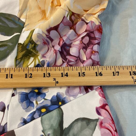 Marc Bouwer Floral Fit and Flare Cap Sleeve Dress Size Large - Picture 6 of 8